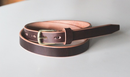 【minca】細幅20mmベルト/36インチ  栃木レザーの希少な「ハーネスレザー」使用の贅沢な1枚革のレザーベルト/チョコ/HL-B04/CHOCO　730【小物 ファッション 人気 おすすめ 】