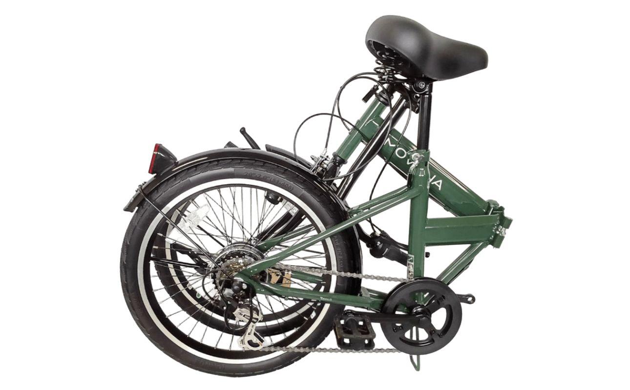 ノーパンク 折りたたみ自転車 MOVONA 20インチ ワイドタイヤ Dark Green（ダークグリーン） SHIMANO6段変速 空気入れ不要 パンクしない 通勤 通学｜武田産業 フォールディング