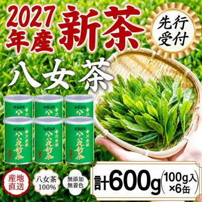 ふるさと納税 八女市 【先行受付】2027年度産新茶 八女茶100% 「八十八夜新茶」 100g缶詰×6