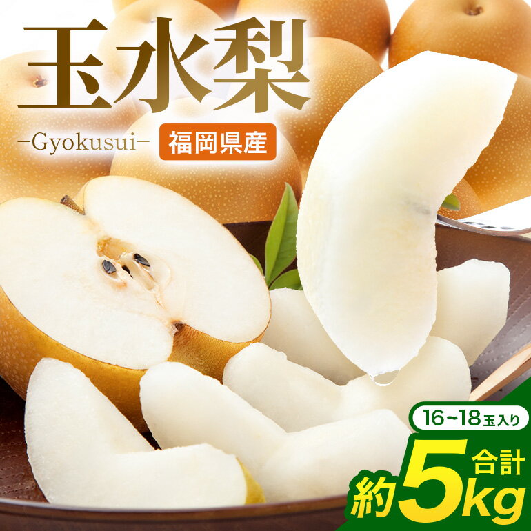 【ふるさと納税】【先行予約】玉水梨 梨 5kg 16玉～18玉 梨 なし ナシ 完熟 福岡県産 うきは市 大容量 フルーツ 果物 くだもの 甘い ジューシー 秋の味覚 お中元 ギフト 贈り物 家庭用 贈答用 送料無料 国産 JA福岡くるめ にじの耳納の里【2026年7月中旬ごろ発送予定】