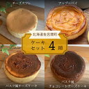 【ふるさと納税】 4種のケーキセット（チーズスフレ・アップルパイ・バスク風チーズ・バスク風チョコチーズ） 【 ふるさと納税 人気 おすすめ ランキング 菓子 チーズスフレ アップルパイ バスク風 チーズケーキ チョコチーズケーキ 北海道 佐呂間町 送料無料 】 SRMJ077