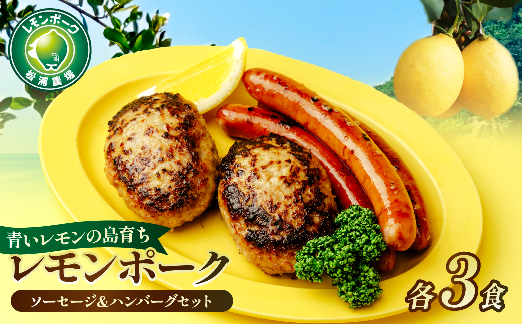 レモンポーク　ソーセージ・ハンバーグセット 各3食 合計 約1.1kg 【配送不可地域：離島】【1314480】