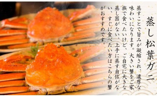 【蒸し】松葉ガニ 大1枚 訳あり ご自宅用 (800〜940g前後) ずわいがに カニ TM12 0722
