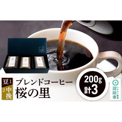ふるさと納税 沼田市 ブレンドコーヒー「桜の里」豆200g×1袋+中挽き200g×2袋 土田商店