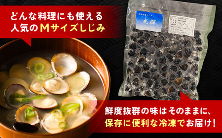 【全12回定期便】産地直送！宍道湖産 冷凍大和しじみMサイズ1kg(500g×2) 砂抜き処理済 島根県松江市/りすたむmatsue[ALDE021]