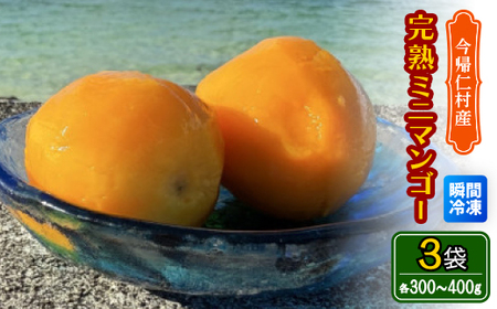 【数量限定・瞬間冷凍】仲本マンゴー園の完熟ミニマンゴー300g～400g×3袋【配送不可地域：離島】【1664971】