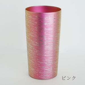 チタン二重タンブラー 白樺 大 ピンク 350ml