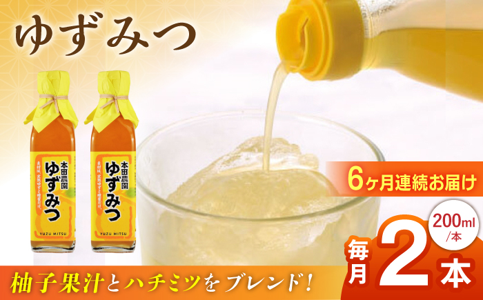 【全6回定期便】ゆずみつ 200ml 2本 柚子 熊本 山都町【本田農園】[YDL025] 
