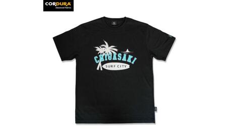 LOHASTYLE CORDURA天竺 CHIGASAKI 半袖T ブラック オリジナル Tシャツ 半袖 黒 男女兼用 湘南 茅ヶ崎市 神奈川県 L