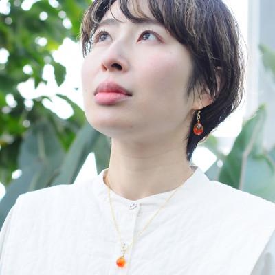 ふるさと納税 長沼町 【Soukore】ガラスアクセサリー・夕やけ・イヤリング |  | 03