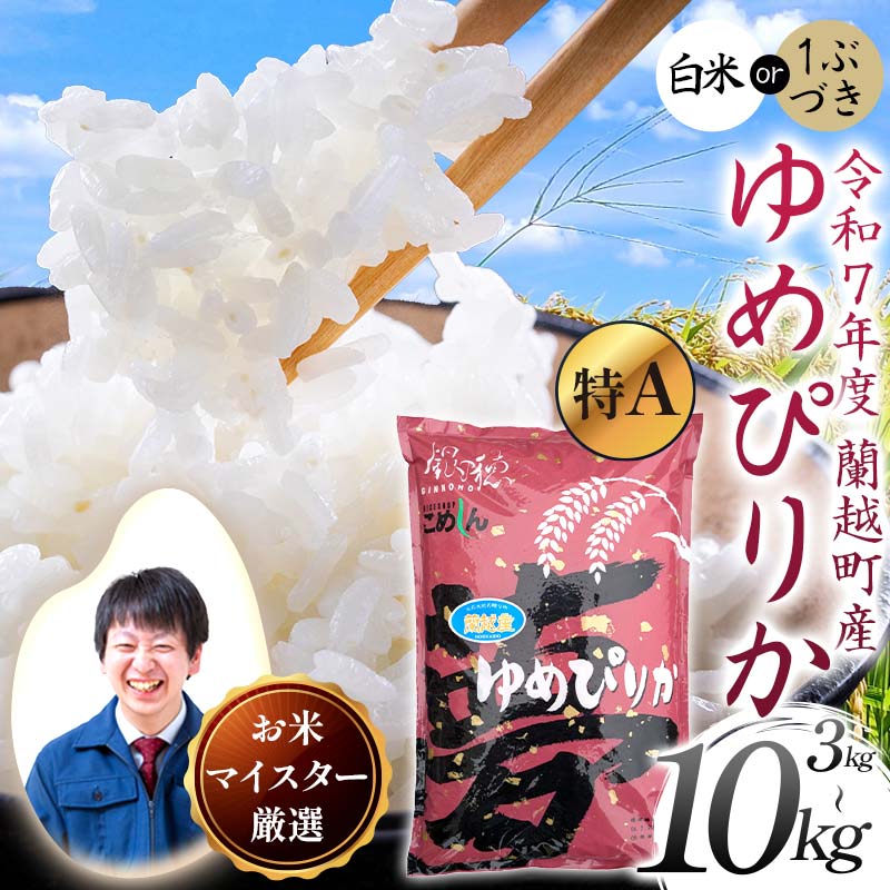 【ふるさと納税】【選べる容量】【令和7年度産】 蘭越町産 ゆめぴりか（3kg／5kg／10kg） 白米 北海道産 米 コメ こめ お米 白米 玄米 F4F-8928var
