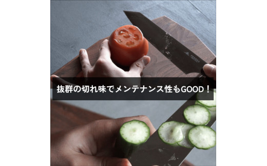 【FEDECA】三徳包丁 大 リップルブラック 001034
