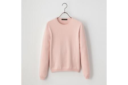 ベビーカシミヤ　クルーネックセーター　レディース　Lサイズ　【ピンク】 【178007-3】 ｶｼﾐﾔ 天然素材 ｾｰﾀｰ 服 国産 国内製造 ﾍﾞﾋﾞｰｶｼﾐﾔ