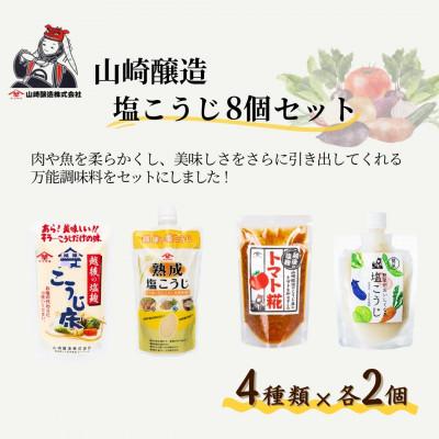 ふるさと納税 小千谷市 山崎醸造 塩こうじ8個セット (人気の4種類×各2個) 塩麹 万能調味料 新潟県 小千谷市