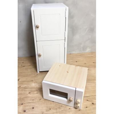 ふるさと納税 茅野市 メーベルヒナナ　木製　L・Lワイドサイズ　ナチュラル用　レンジ・冷蔵庫セット　ナチュラル