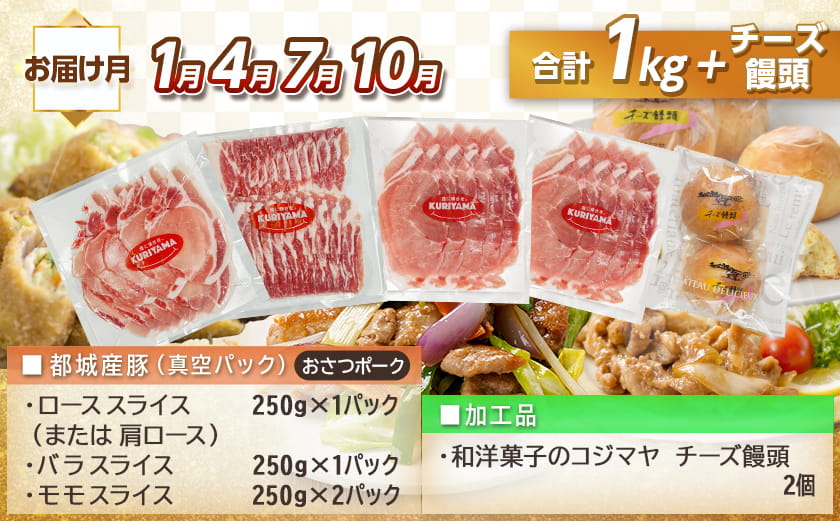 全部真空パック!5回お届け!「おさつポーク」と加工品定期便_TAA5-1404