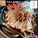 【ふるさと納税】【定期便12回】『肉そば・鳥中華　ざぶん』肉そばセット(2食×12回) fz23-431 山形 蕎麦 そば 田舎