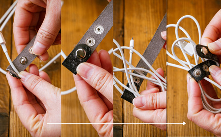 ブライドルレザーコードクリップ＜2本＞｜コードクリップ 革小物 革製品 ブライドルレザー 革 職人  埼玉県 草加市