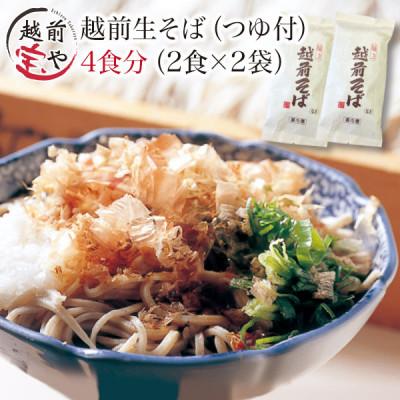 ふるさと納税 福井市 越前そば 生蕎麦 4食 つゆ付き