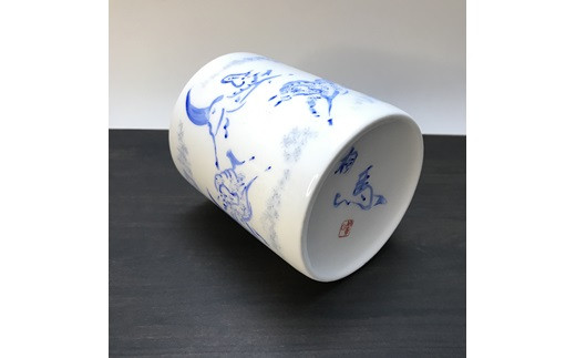 縁起物『左駒』マグカップ青