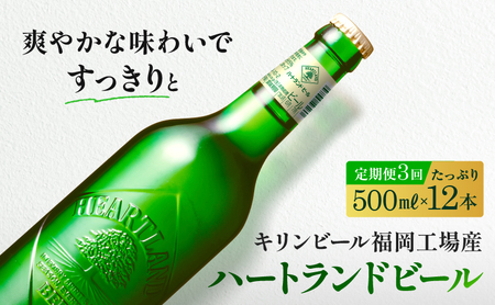 【定期便3ヶ月】 キリン ビール ハートランドビール 500ml 中瓶 12本 キリン