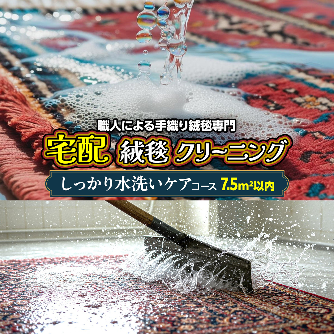 宅配 絨毯 クリーニング チケット │ しっかり水洗いケアコース（7.5平米以内）約250cm×300cm 宅配 クリーニング 洗濯 洗浄 清潔 じゅうたん ラグ カーペット 丸洗い マット ニオイ対