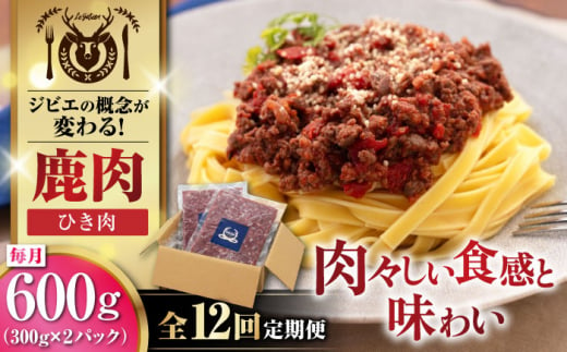 【全12回定期便】鹿肉 ひき肉 計600g（300g/パック） 《喜茂別町》【EBIJIN】 ジビエ 鹿 エゾ鹿 ミンチ 挽肉 挽き肉 冷凍 ハンバーグ そぼろ 冷凍配送 定期便 北海道 [AJAO061]