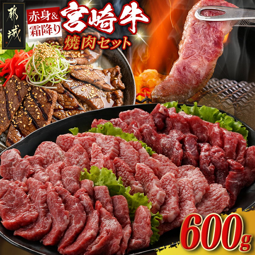 【ふるさと納税】宮崎牛【赤身＆霜降り】焼肉セット - 宮崎県産宮崎牛 ウデ モモ バラ 焼肉用 各200g 牛肉 冷凍 焼肉カット 宮崎牛 小分けパック 送料無料 16-J701 【宮崎県都城市は2年連続ふるさと納税日本一！】