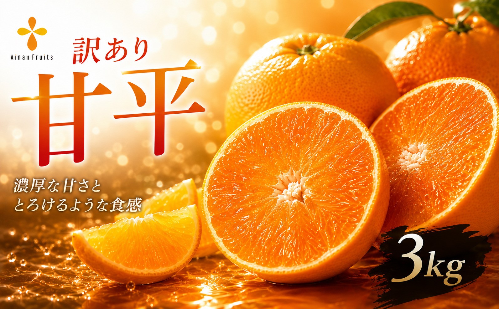 
                  【先行予約：2027年2月上旬～なくなり次第終了】 訳あり 甘平 3kg 10000円 ワックス不使用 サイズミックス サイズ混合 不揃い 傷 新鮮 蜜柑 愛媛 みかん 産地 産直  かんぺい みかん 柑橘 果物 フルーツ 果実 ジューシー 甘い 国産 愛南フルーツ 愛媛県 愛南町
                