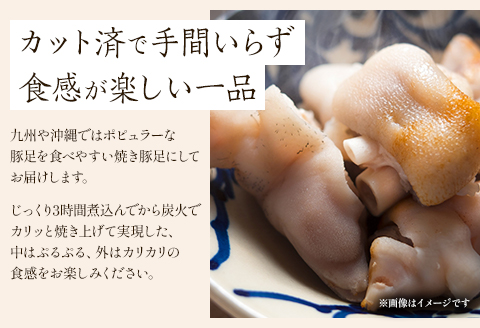 豚足(150g～200g)5パック、特製塩セット 国産 焼き豚足 豚足 とんそく 5パック 豚肉 肉 豚 カット済み 炭火焼き おかず おつまみ つまみ 小分け パック 冷凍 グルメ お取り寄せ