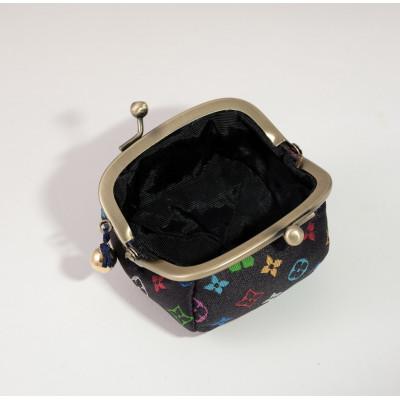 ふるさと納税 与謝野町 2.5寸ボストンがま口　モノグラム柄(黒色) |  | 01