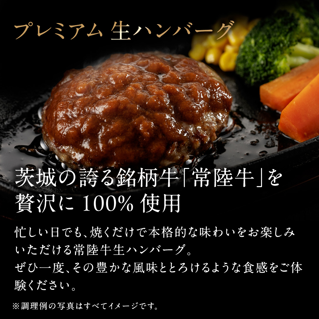 常陸牛 100% プレミアム 生ハンバーグ 合計1440g（ 120g × 12個 ） 【茨城県共通返礼品】 ハンバーグ 黒毛和牛 和牛 牛肉 肉 レトルト 冷凍 簡単 小分け