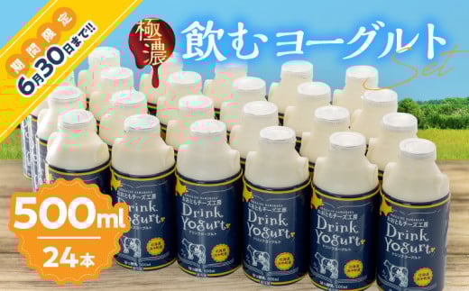≪期間限定≫【おおともチーズ工房】北海道浜中町産【極濃】飲むヨーグルト(500ml×24本)_010801