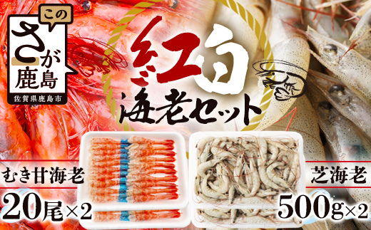 B-421《受付再開》冷凍えびセット(芝えび1kg・むき甘えび20尾×2）