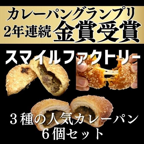 【ふるさと納税】【カレーパングランプリ金賞受賞店】3種の揚げたて冷凍カレーパン詰め合わせセット【計6個】 | カレーパン 牛すじ 食品 加工食品 人気 おすすめ 送料無料
