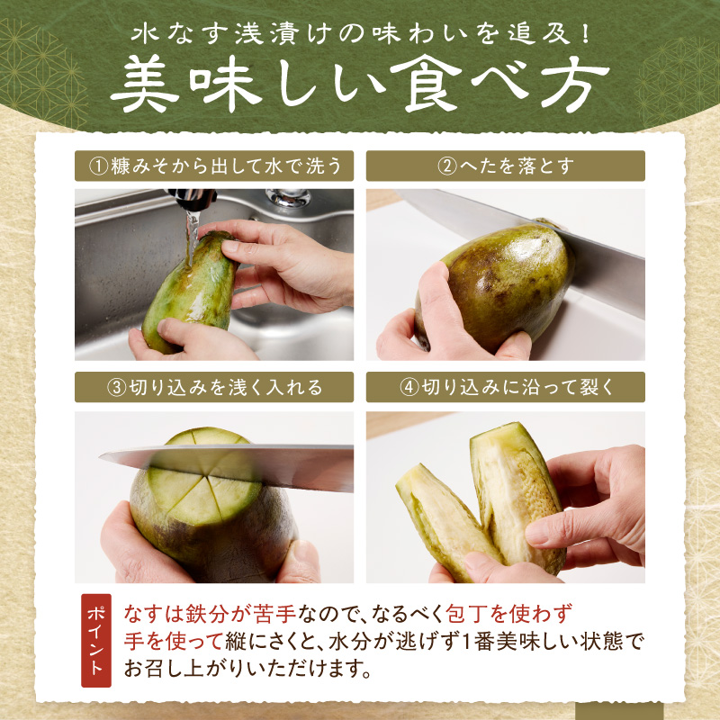 まるやま農園 泉州水なす ぬか漬け 毎月4個 3回定期便【087C-107】