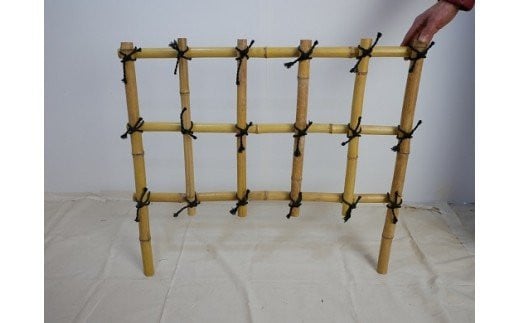 竹家具専門店【梅里竹芸】竹垣（埋め込み用）2個＜3-5＞