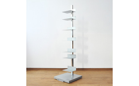 ブックタワー ハイタイプ 8段 シルバー DS143-2 足立製作所 本棚 積読 キャスター付き 本収納 ブックシェルフ マガジンラック オープンラック スチール製 ディスプレイラック 燕三条 新潟 