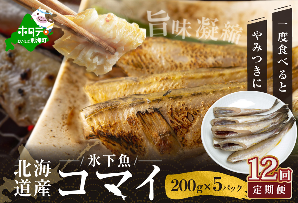 【定期便】北海道 産 干し こまい [ 200g × 5パック ]× 12ヵ月 【全 12回 】