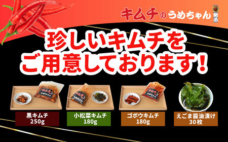 キムチ 4種類 スーパーでは見ない珍しいキムチ 【キムチのうめちゃん】 9-101