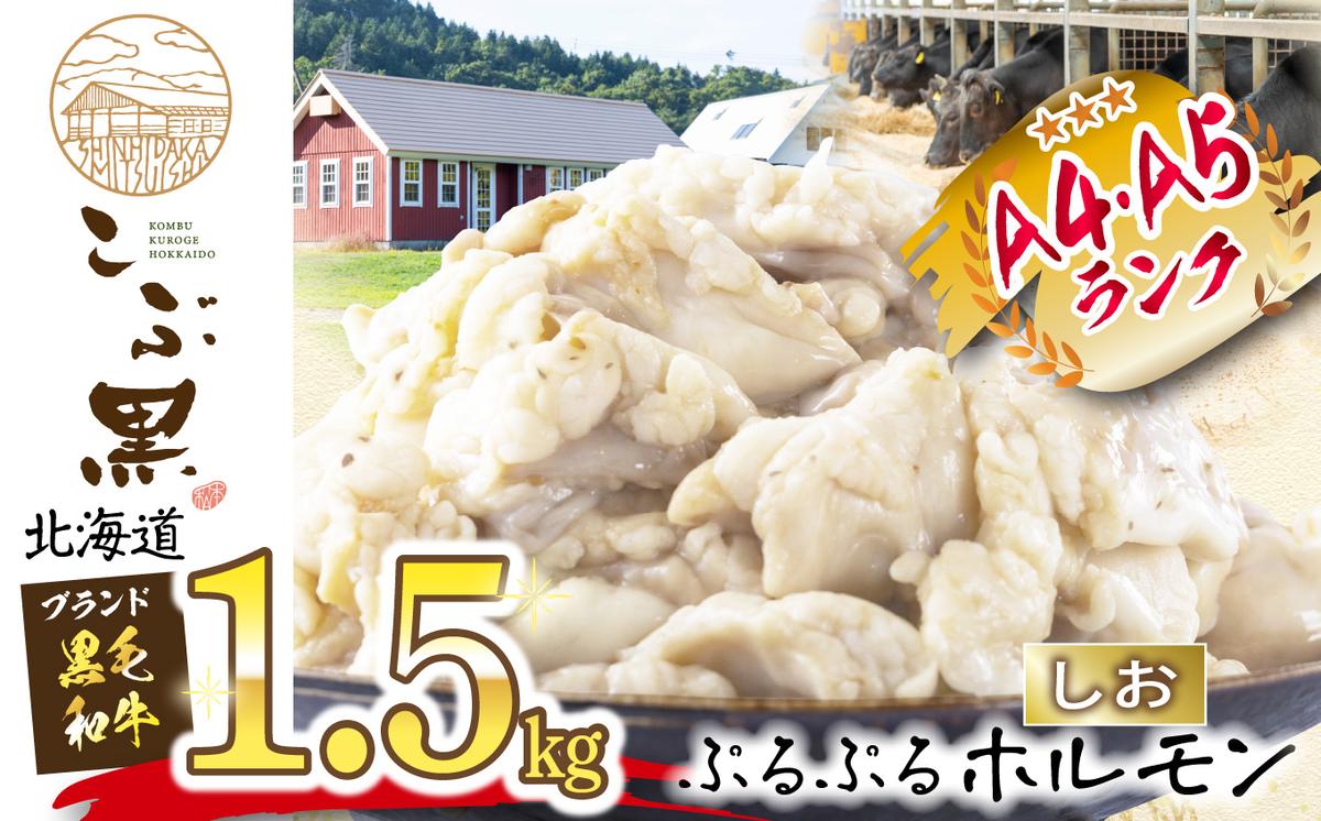 北海道産 黒毛和牛 こぶ黒 和牛 しお ホルモン 計 1.5kg (300g×5パック)