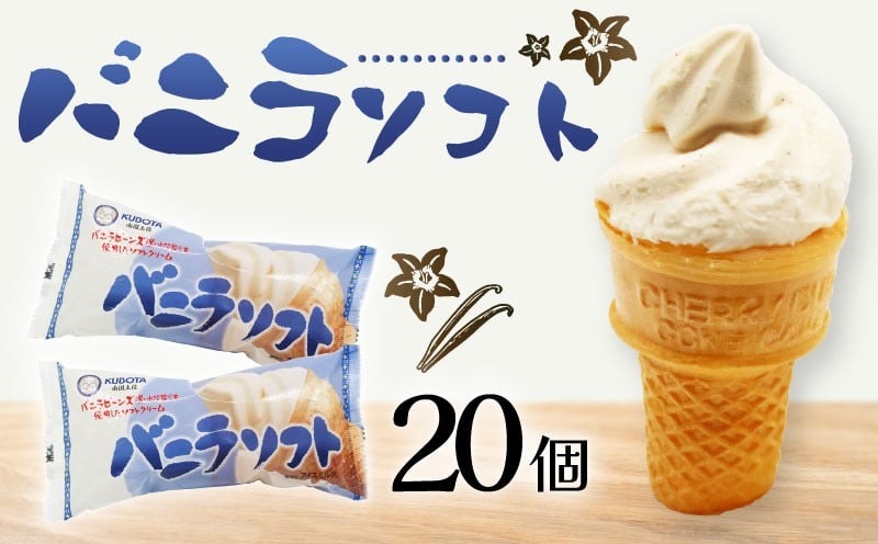 バニラソフト110ml✕20個 | アイスクリーム バニラアイス ソフトクリーム コーン アイス バニラ 人気 有名 アイスセット 詰め合わせ スイーツ ジェラート 久保田食品 高知県 南国市