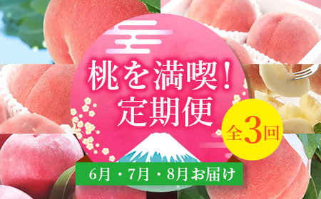 【発送月固定定期便】桃好きさん、集まれ～!個性ある3種のももが楽しめる全3回【配送不可地域：離島・沖縄県】【4005028】