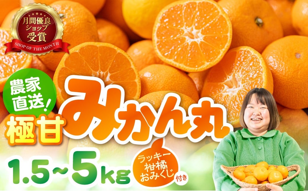
                  ≪すぐにお届け≫極甘！みかん丸 選べる1.5kg ~ 5kg 温州みかん みかん 蜜柑 ミカン 柑橘 旬 果物 フルーツ 柑橘 甘い おススメ 人気 ランキング マルカワ園芸 1.5kg 3kg 5kg こだわり農家のお蜜柑屋 訳あり S mikann 1月 糖度 愛知県 豊橋市
                