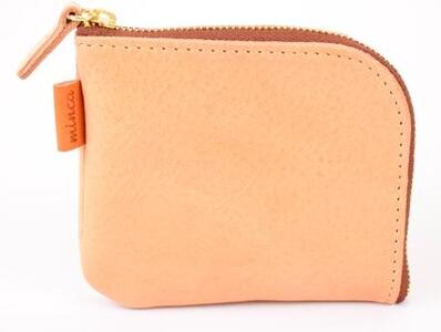栃木レザー使用｜やわらか本革Lジップミニ財布｜Lzip wallet small 02｜タン｜minca（全6色）