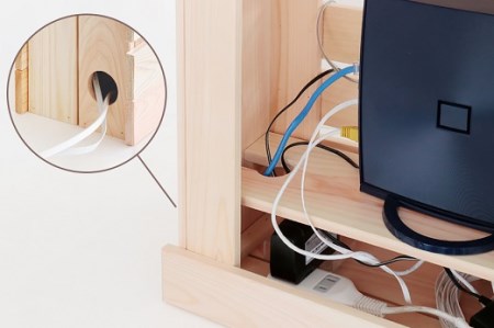 ルーター ケーブル ボックス Lサイズ 収納 / 紀州産 桧 神棚屋さんが作る 木製 2段収納 Wi-Fi コンセント【ymku0022】