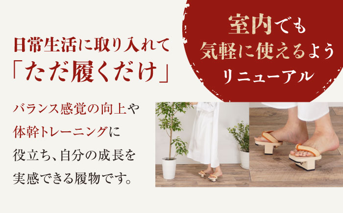 おうちで簡単トレーニング！　一本歯下駄　ＨＡＮＢＵＮ-fraing-　ビブラムソール付　Lサイズ　グリーン　愛媛県大洲市/長浜木履工場 [AGCA057]