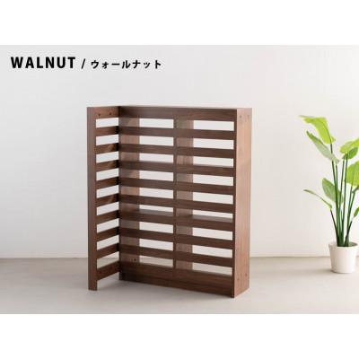 ふるさと納税 大川市 エルブロック パーティションシェルフLa ウォールナット (幅96 奥行25 高さ124) |  | 01