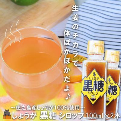 ふるさと納税 徳之島町 徳之島産しょうが100%使用!体ぽかぽか!しょうが黒糖シロップ(100ml×2本)