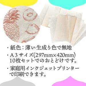 【日本の文化を応援!】柳津の伝統和紙「野老沢和紙」【A3サイズ×10枚セット】【1713930】